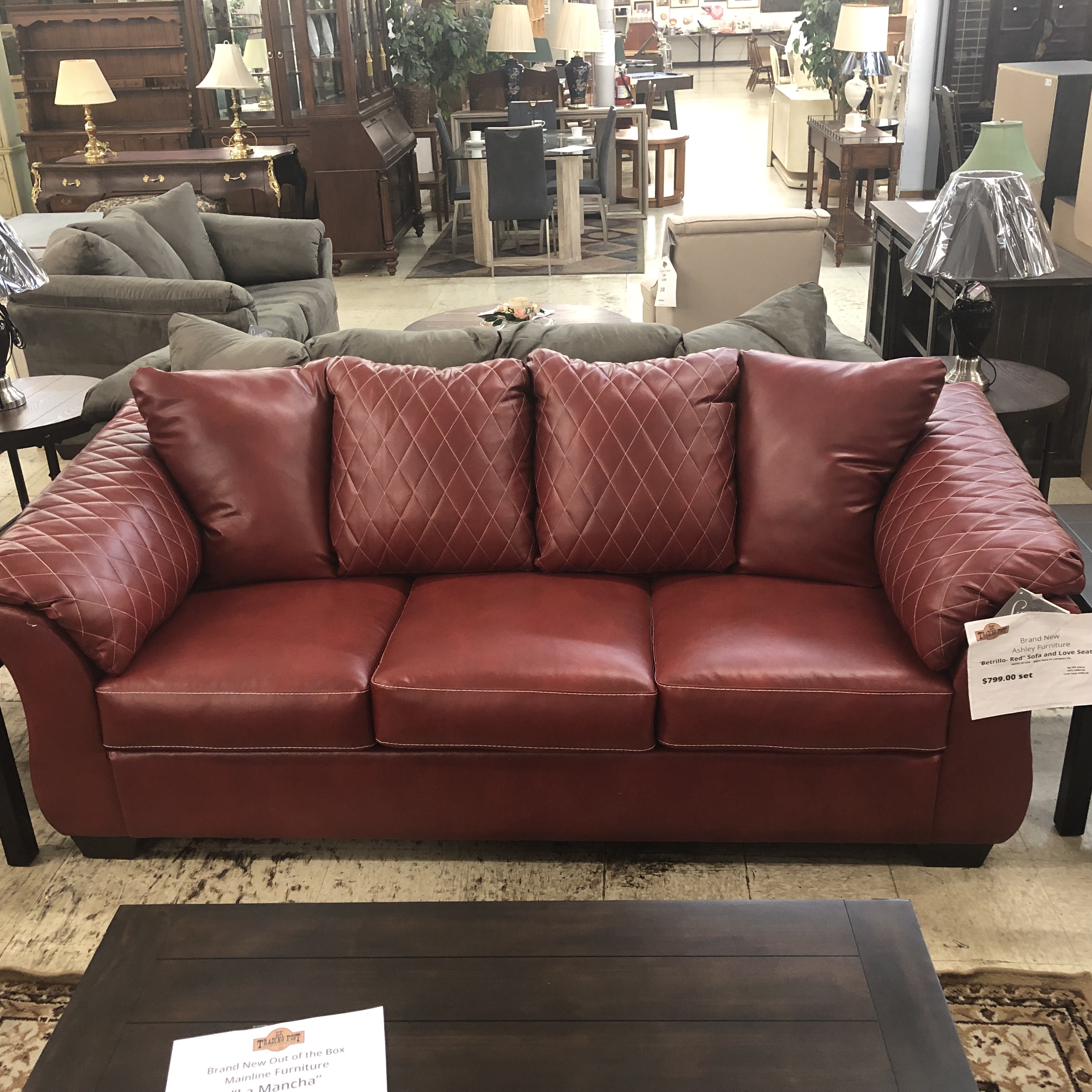 Living Room Brand New Ashley Betrillo Red Sofa